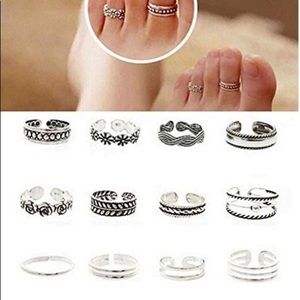 12 piece fashion open toe ring set - new without tag